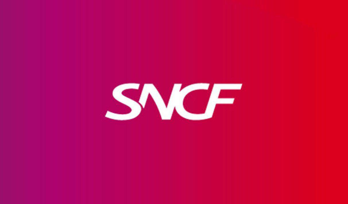 Logo de la SNCF, partenariat avec Taxi Télé pour des transferts efficaces entre gares et destinations en ville.